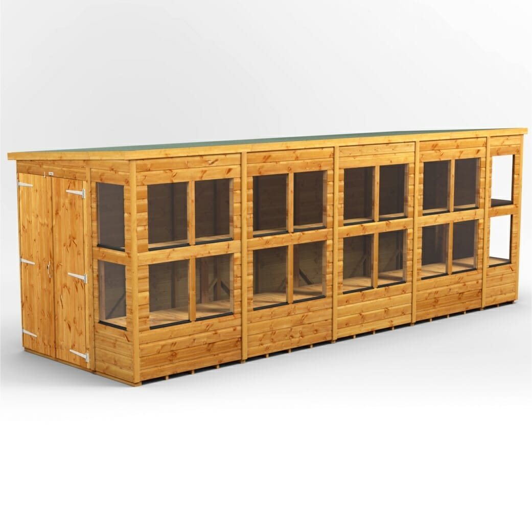 Holz-Gewächshaus mit Pultdach