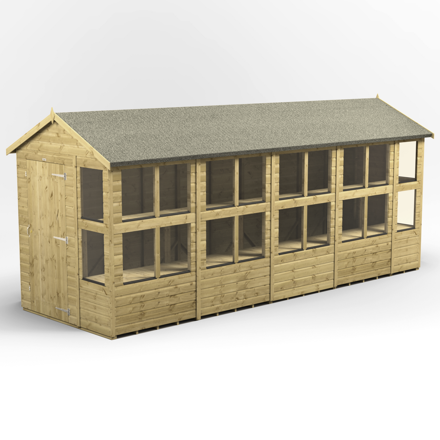 Premium Holz-Gewächshaus mit Satteldach