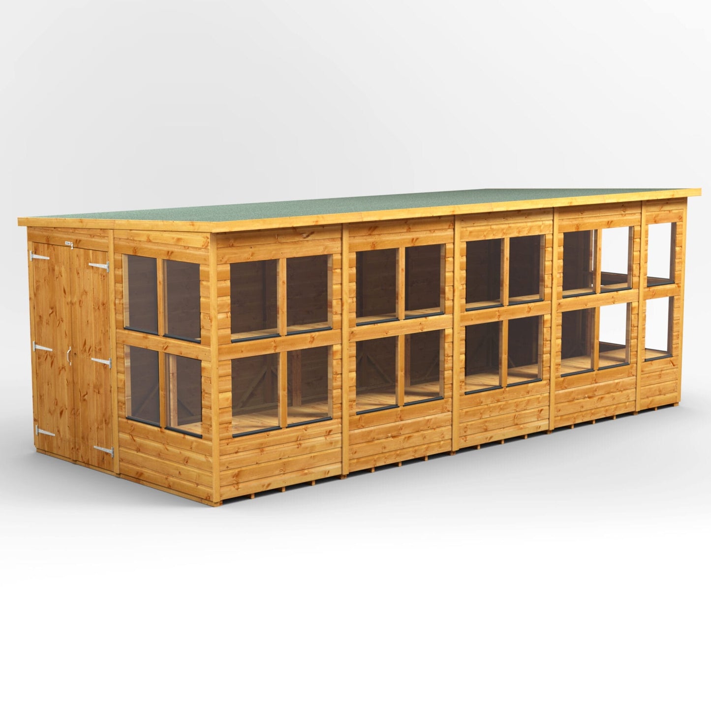 Holz-Gewächshaus mit Pultdach