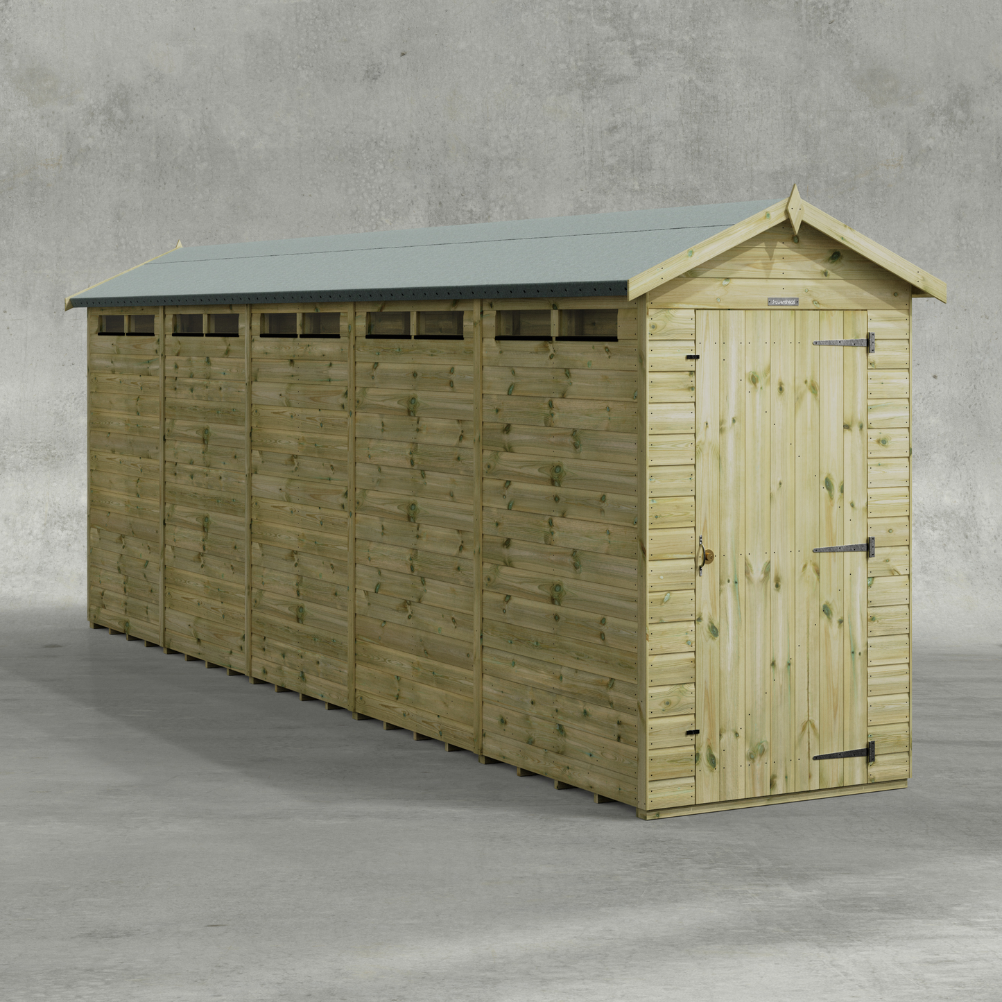 Premium Sicherheitsschuppen mit Satteldach