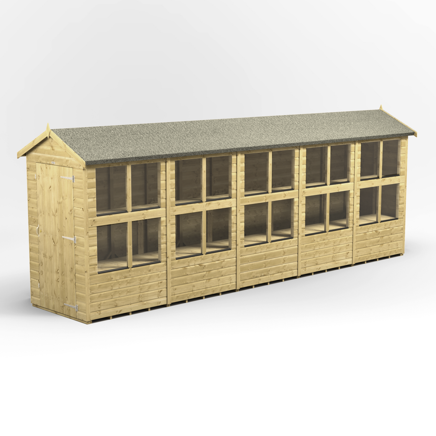 Premium Holz-Gewächshaus mit Satteldach