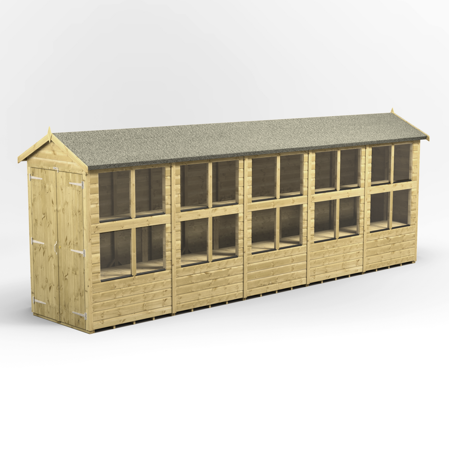 Premium Holz-Gewächshaus mit Satteldach