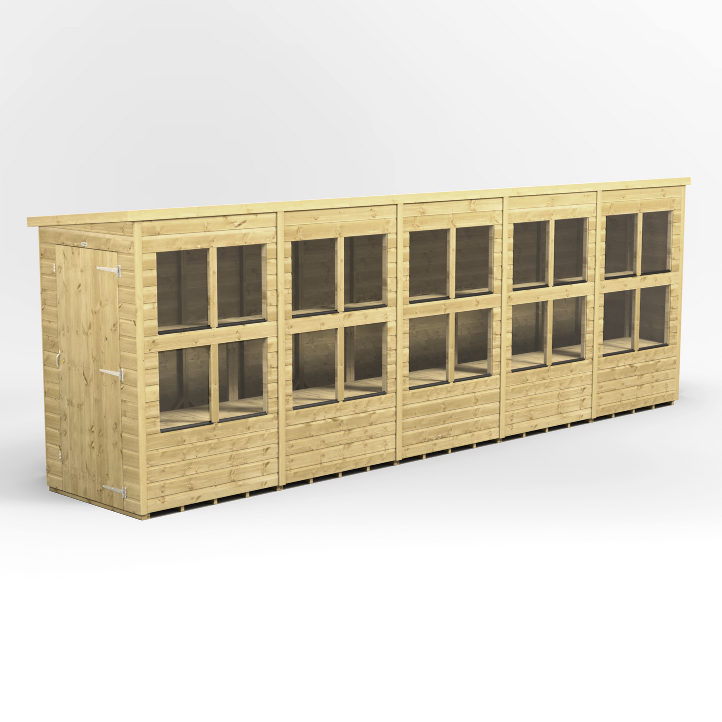 Premium Holz-Gewächshaus mit Pultdach