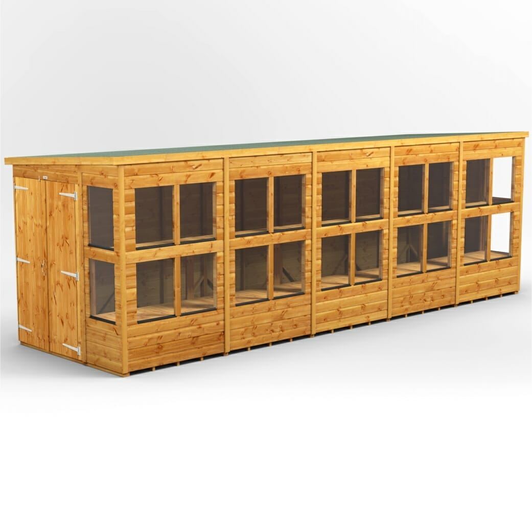 Holz-Gewächshaus mit Pultdach