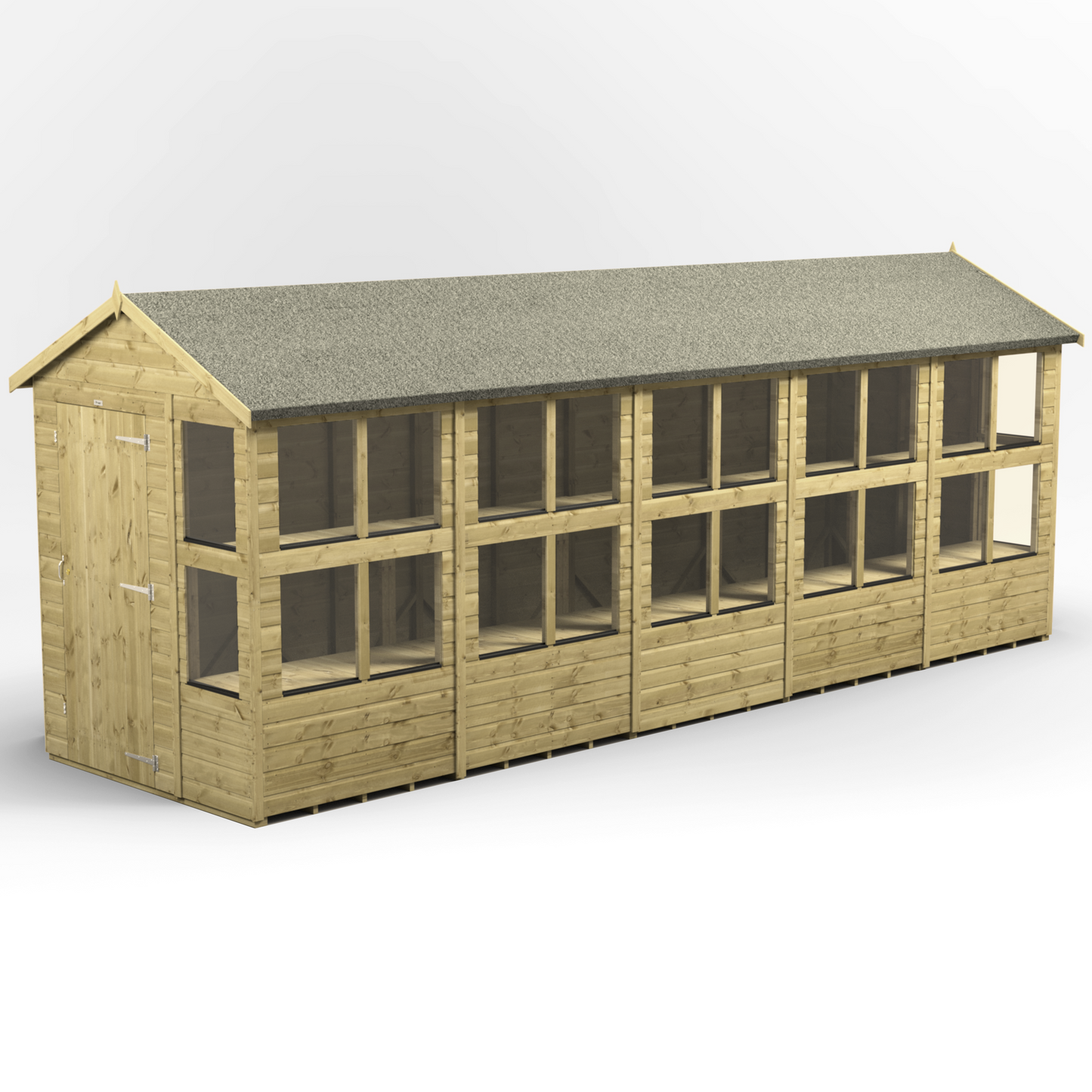 Premium Holz-Gewächshaus mit Satteldach