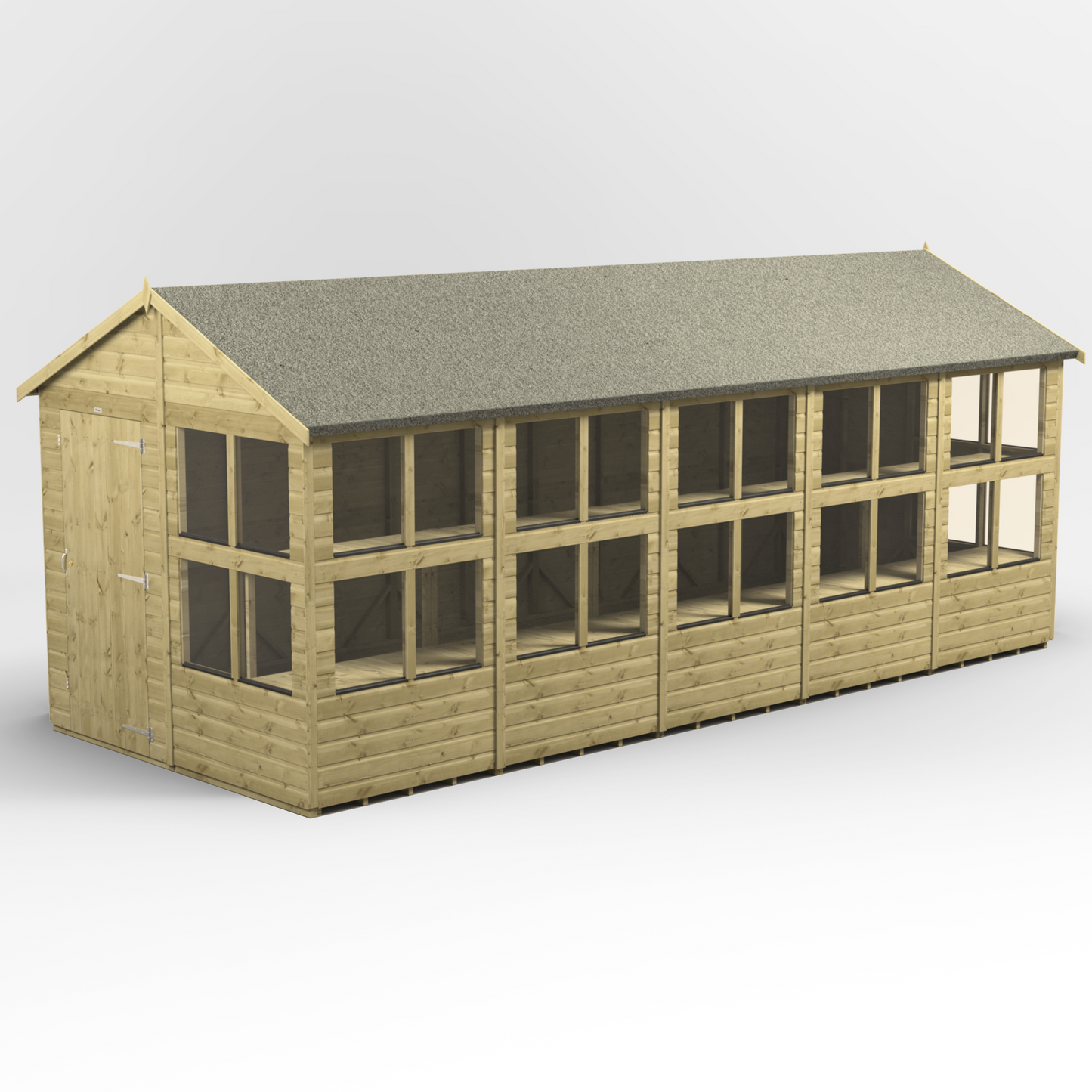 Premium Holz-Gewächshaus mit Satteldach