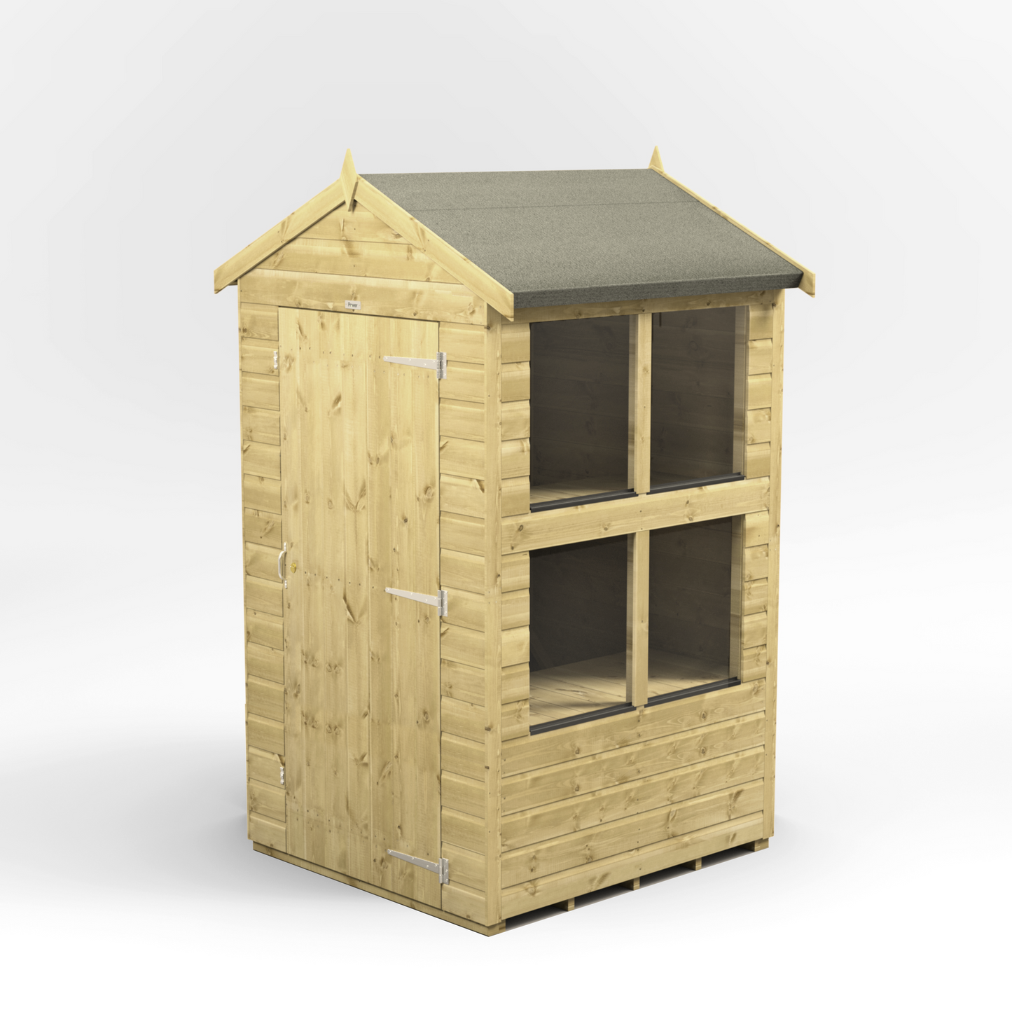 Premium Holz-Gewächshaus mit Satteldach