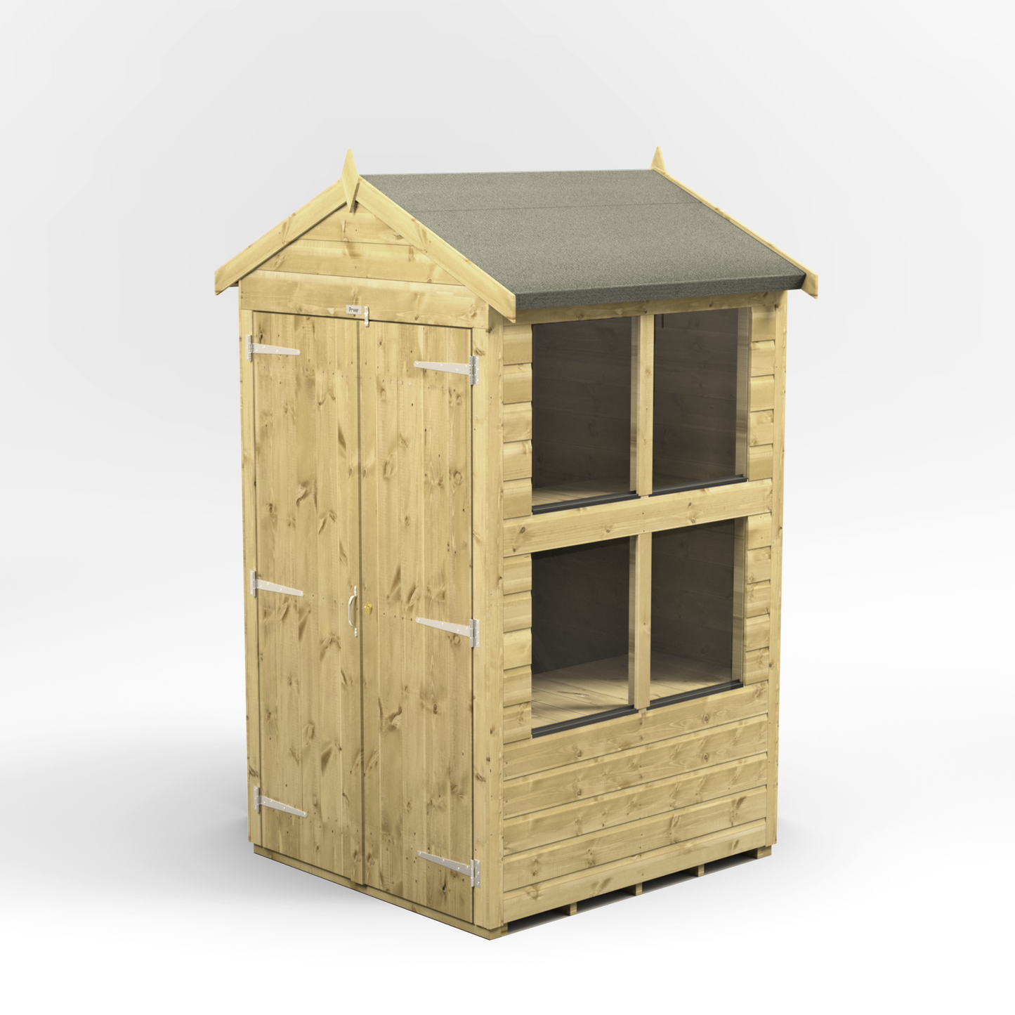 Premium Holz-Gewächshaus mit Satteldach