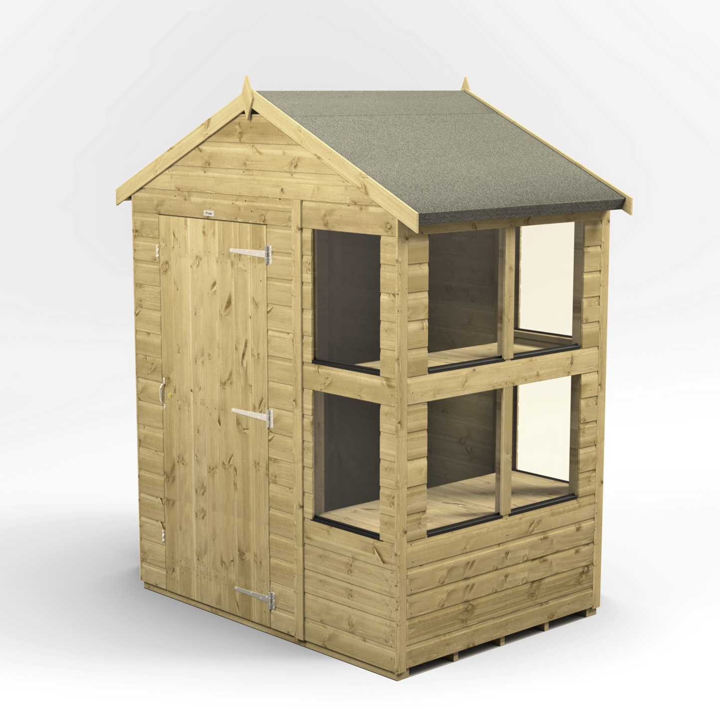 Premium Holz-Gewächshaus mit Satteldach