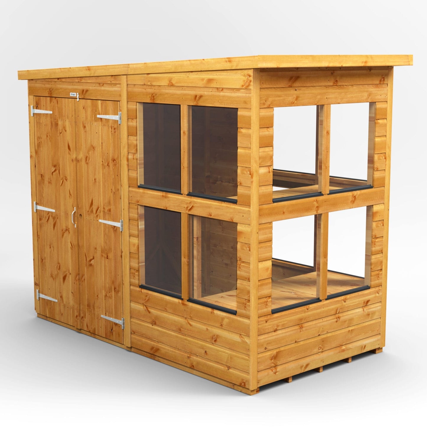 Holz-Gewächshaus mit Pultdach