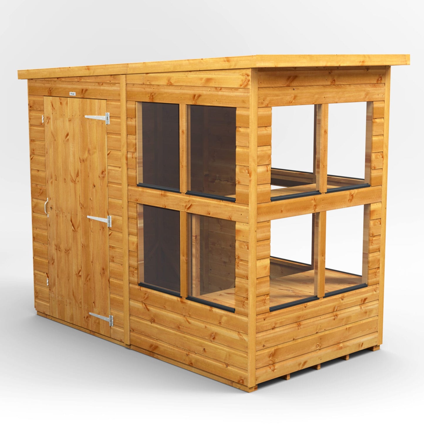 Holz-Gewächshaus mit Pultdach