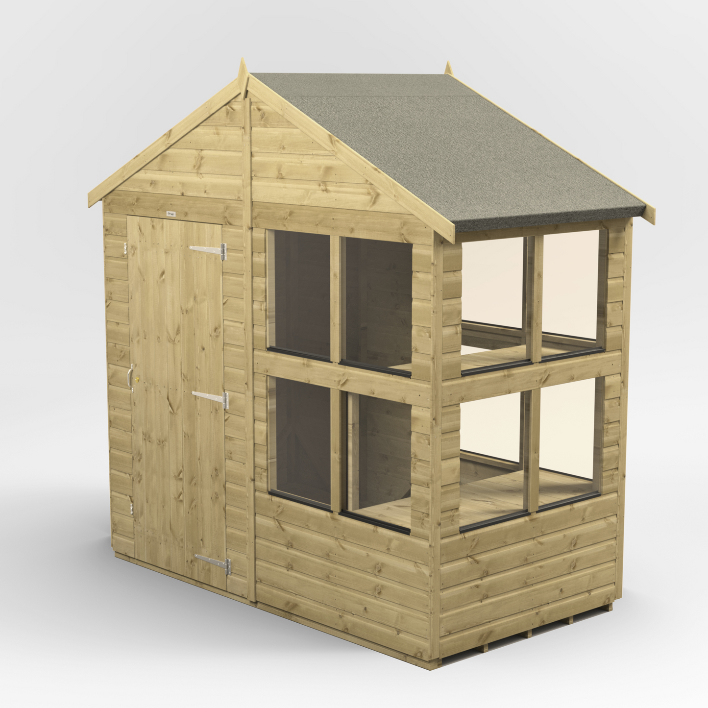 Premium Holz-Gewächshaus mit Satteldach