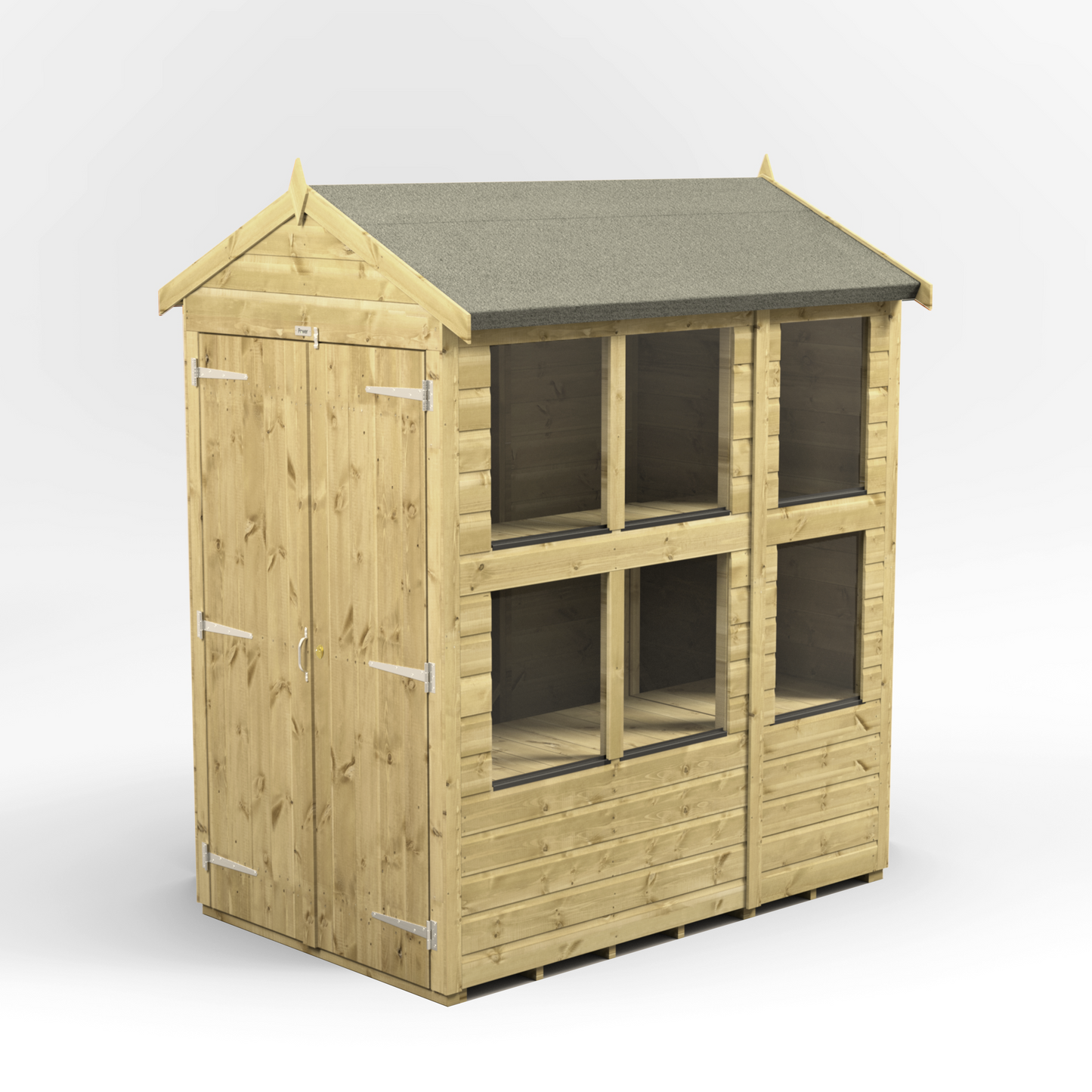 Premium Holz-Gewächshaus mit Satteldach