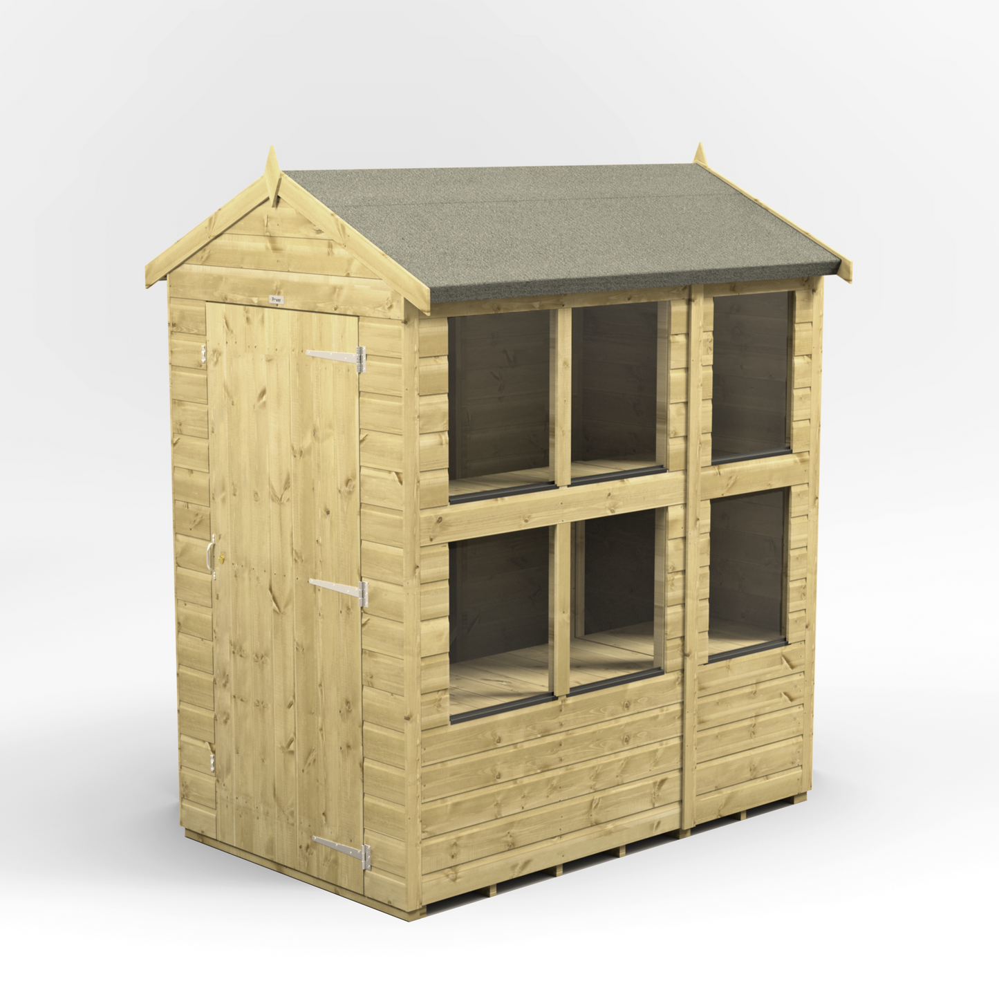 Premium Holz-Gewächshaus mit Satteldach