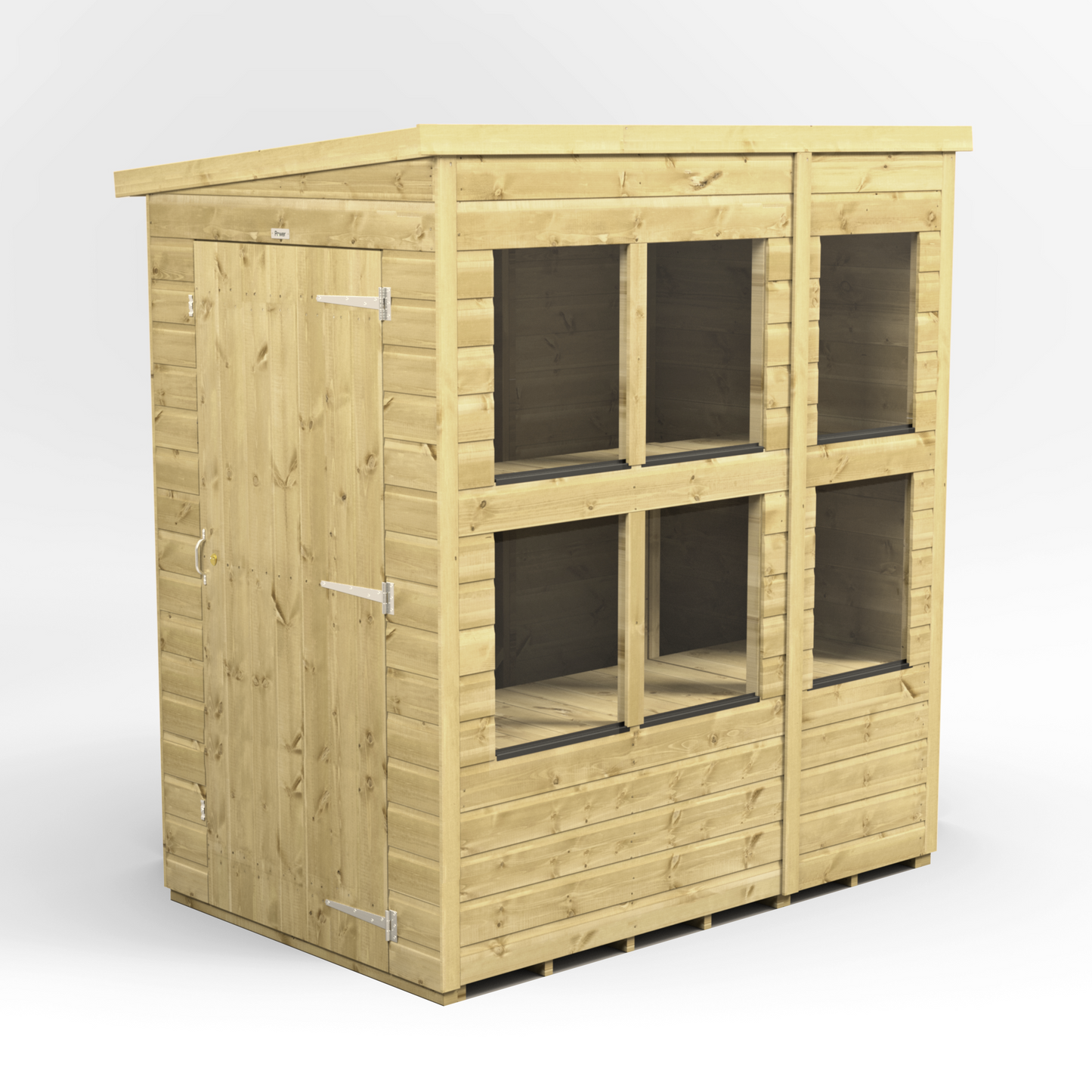 Premium Holz-Gewächshaus mit Pultdach