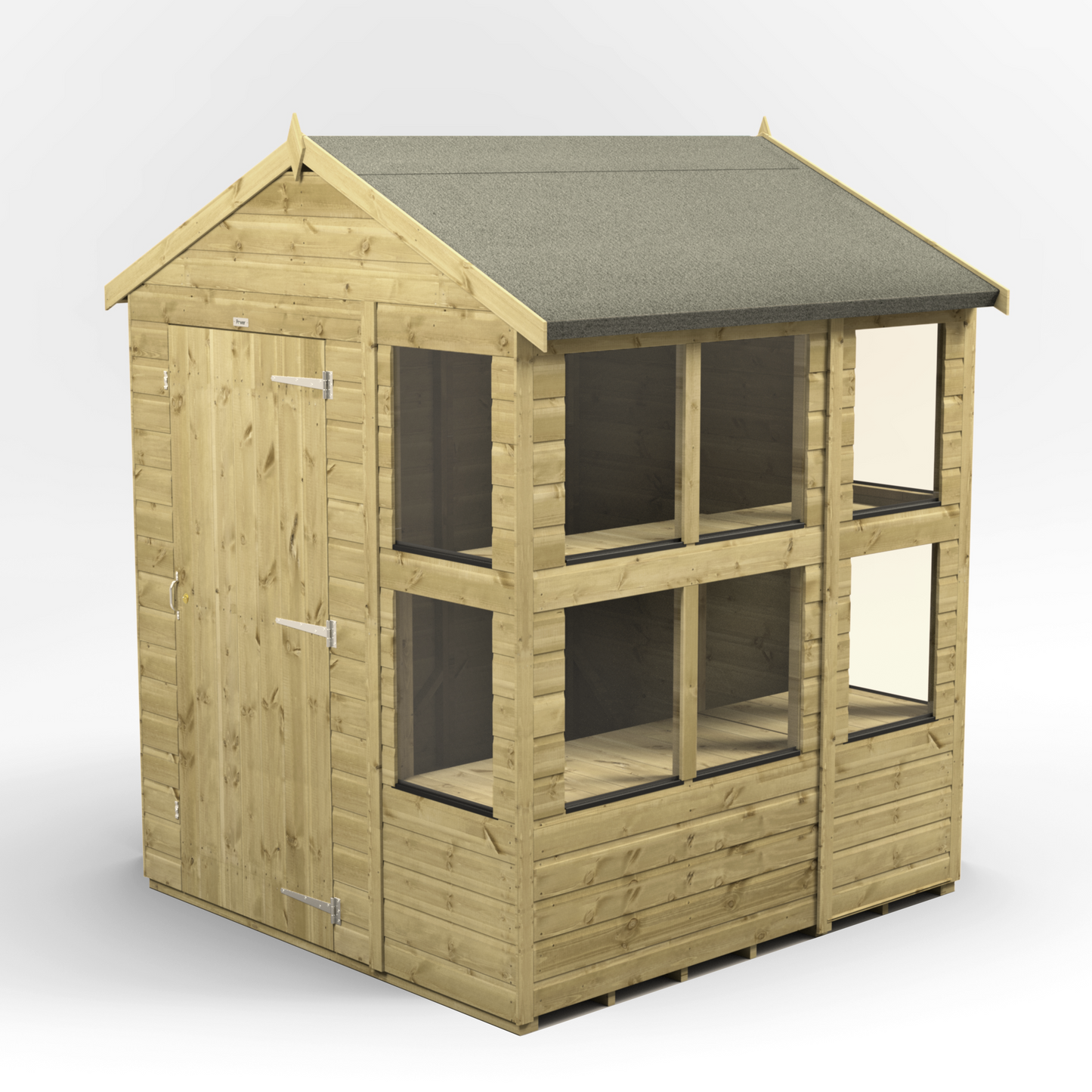 Premium Holz-Gewächshaus mit Satteldach