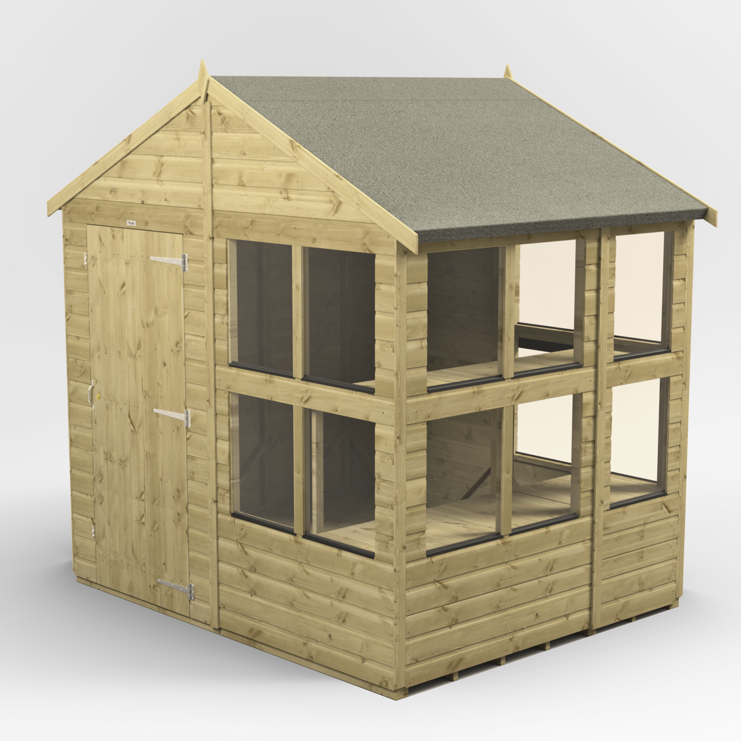Premium Holz-Gewächshaus mit Satteldach