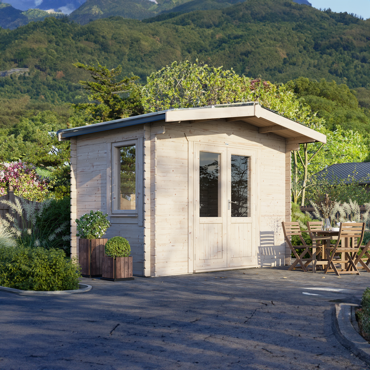 Classic Chalet Blockhütte - 44 mm
