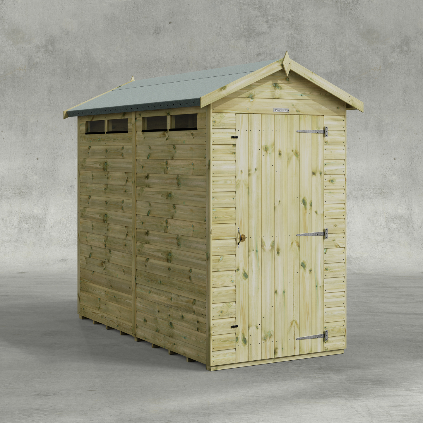 Premium Sicherheitsschuppen mit Satteldach