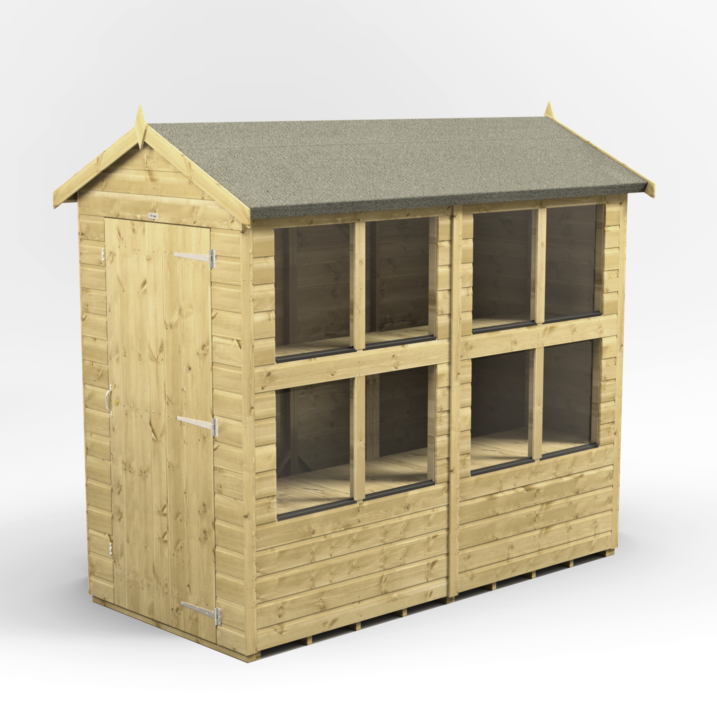 Premium Holz-Gewächshaus mit Satteldach