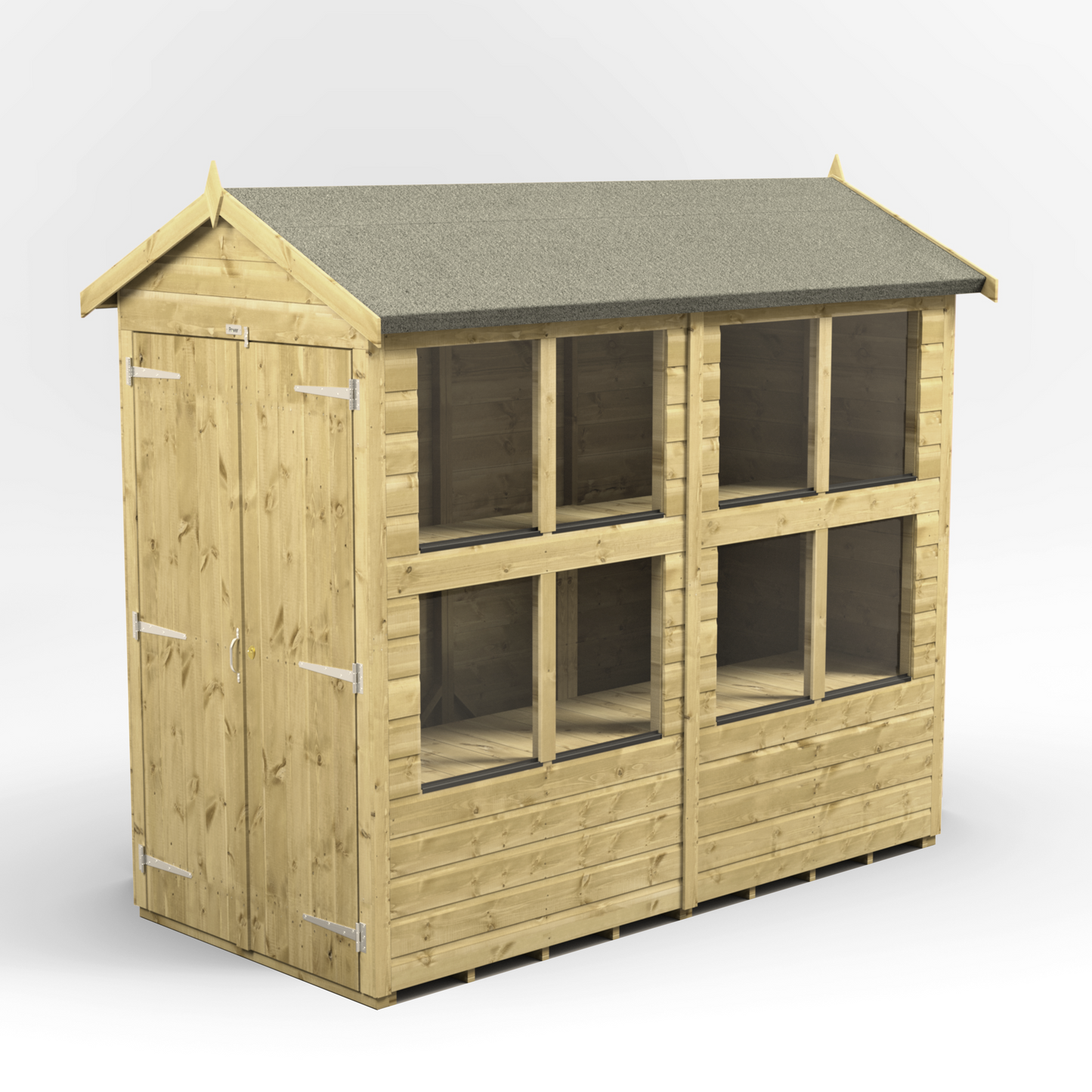 Premium Holz-Gewächshaus mit Satteldach