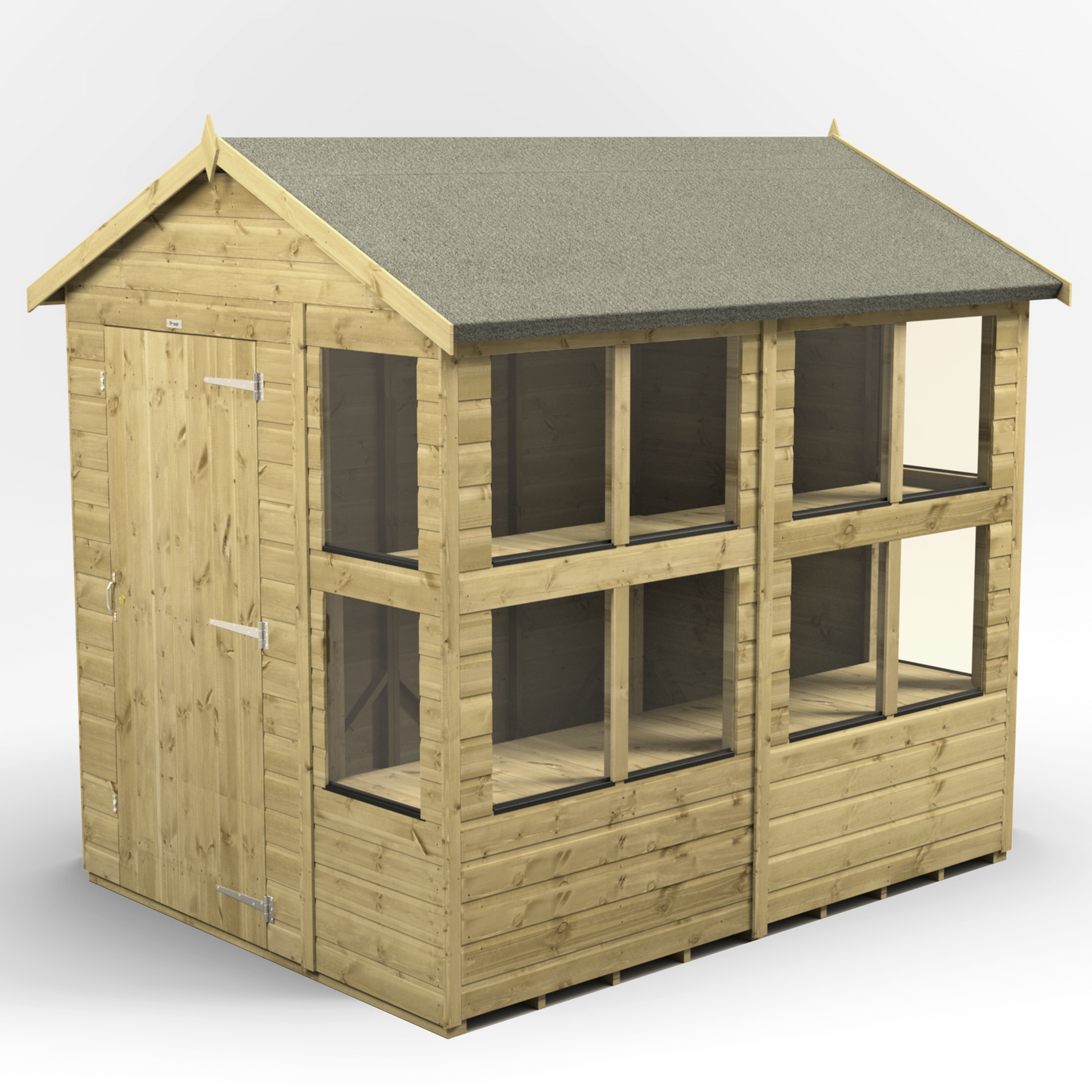 Premium Holz-Gewächshaus mit Satteldach