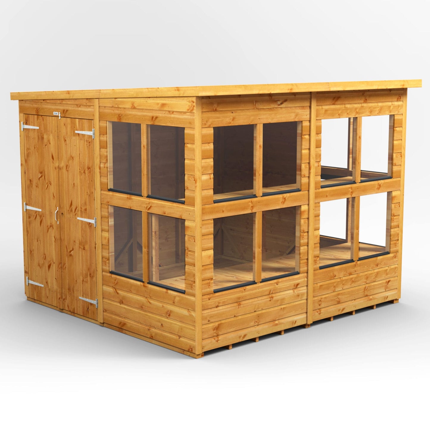 Holz-Gewächshaus mit Pultdach