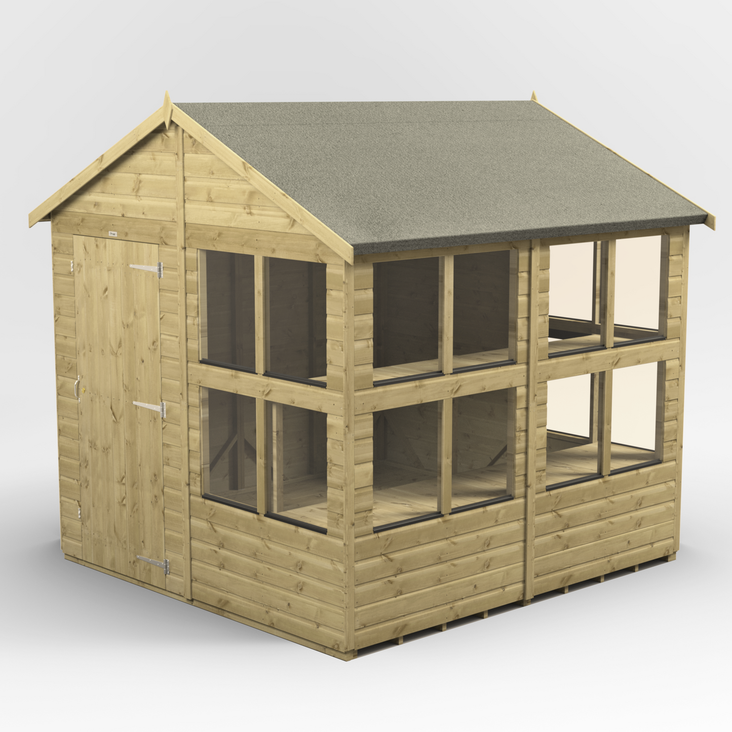 Premium Holz-Gewächshaus mit Satteldach