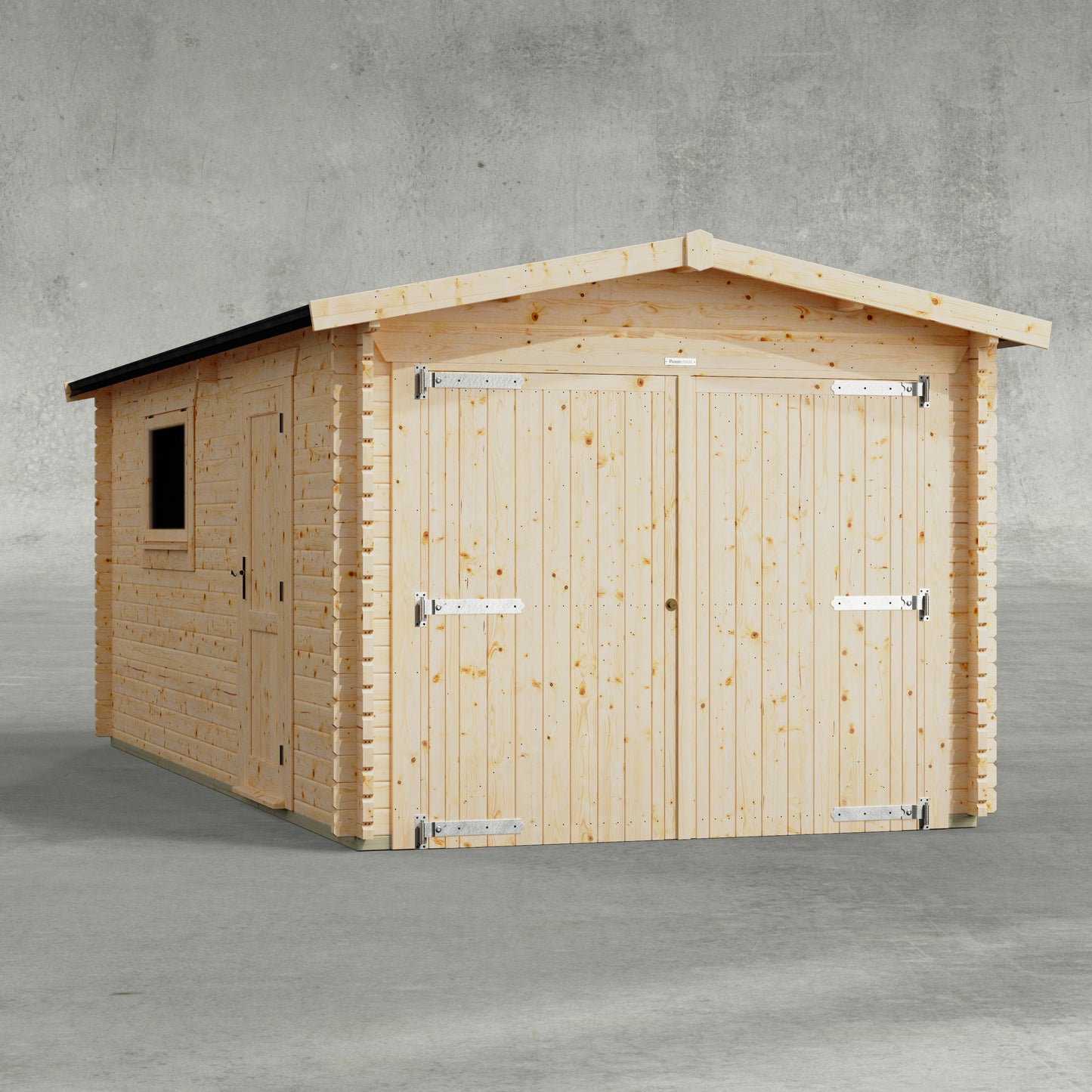 Blockhütte mit Satteldach - 44 mm