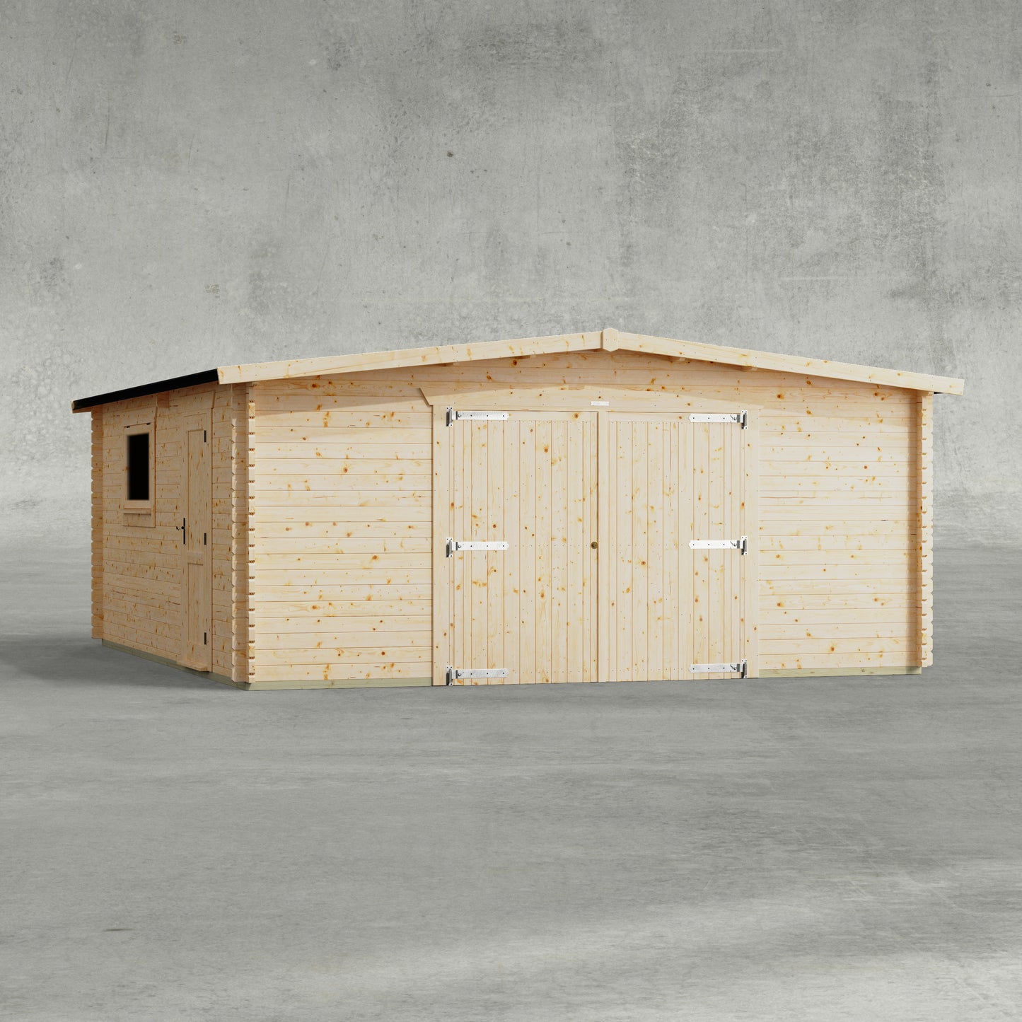 Blockhütte mit Satteldach - 44 mm