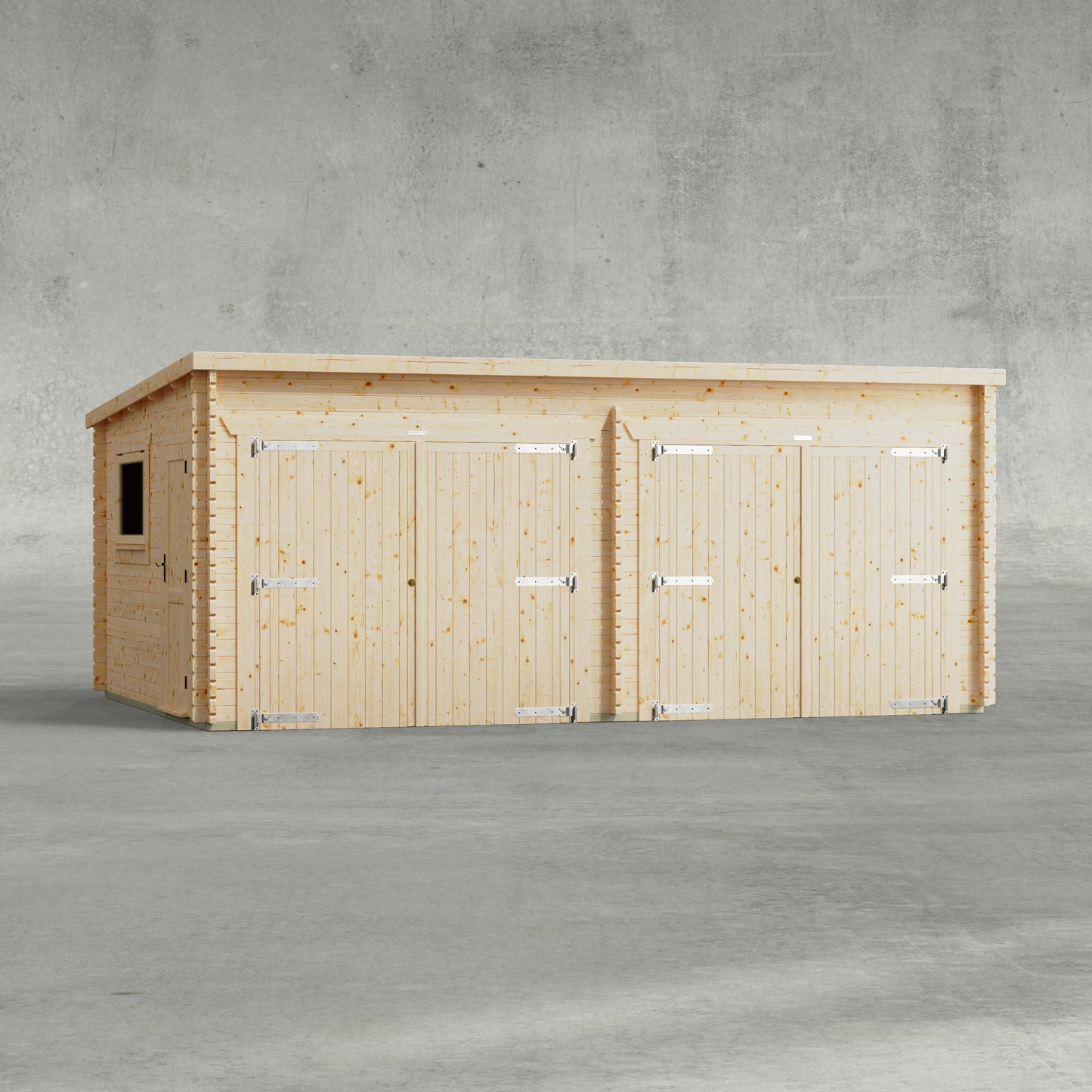 Pent Log Cabin Double Garage