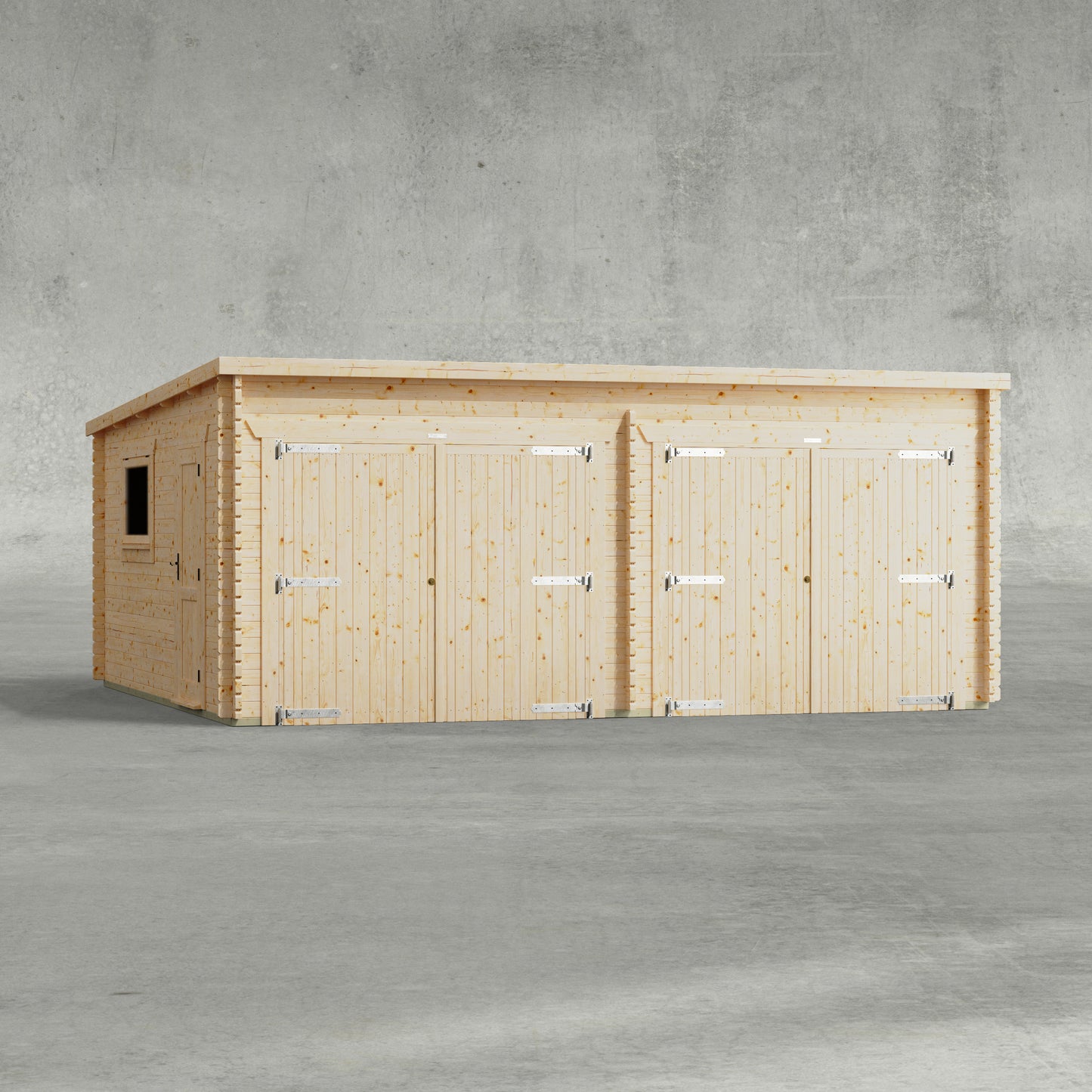 Pent Log Cabin Double Garage