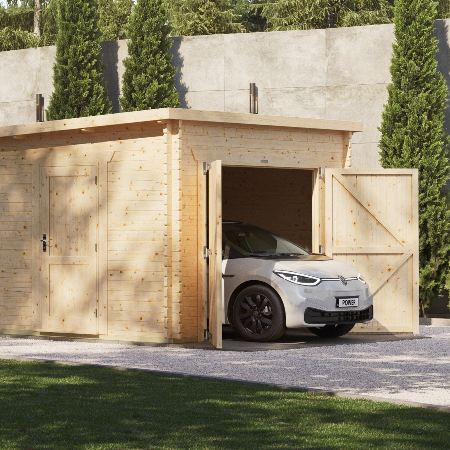 Pent Log Cabin Garage