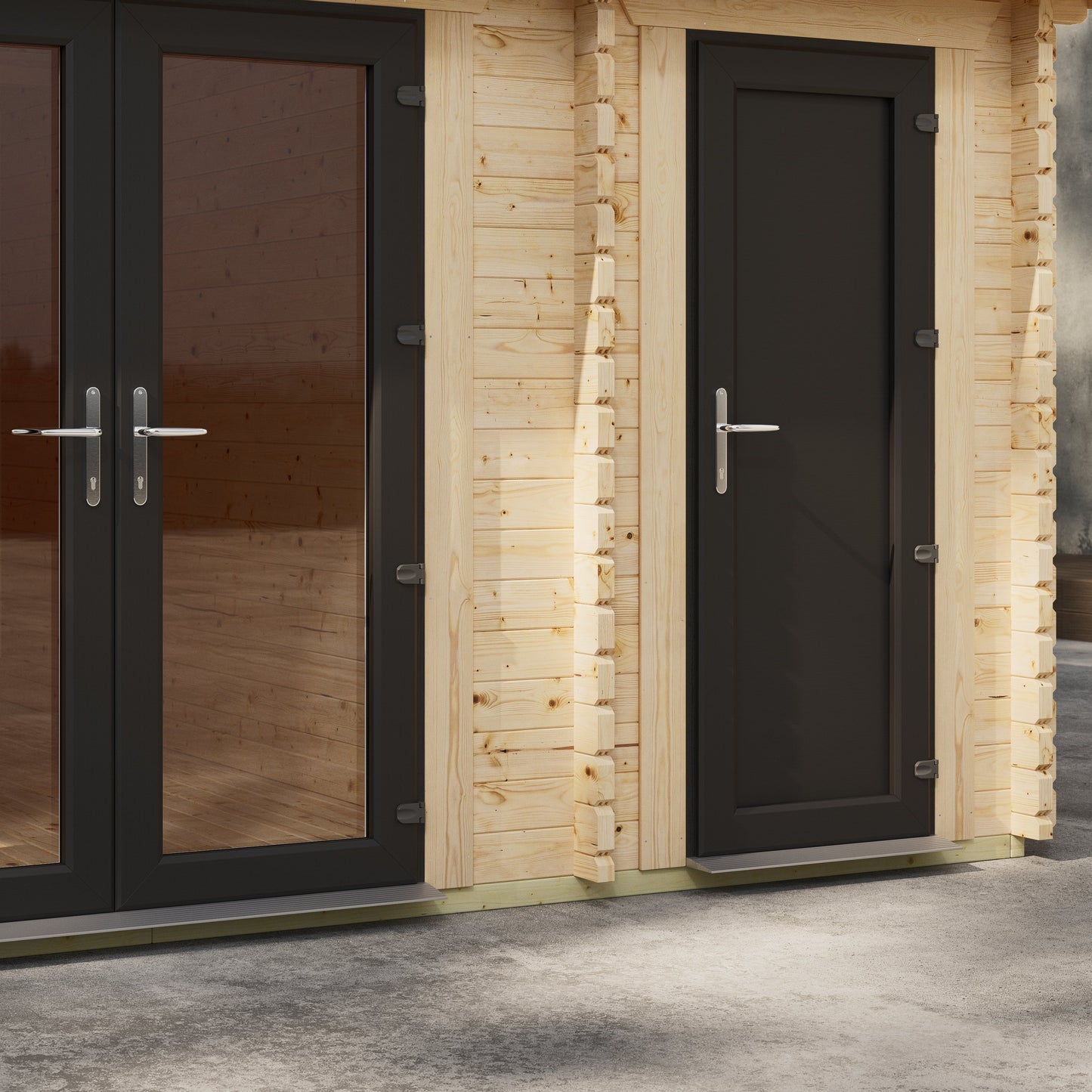 Pent Combi Log Cabin