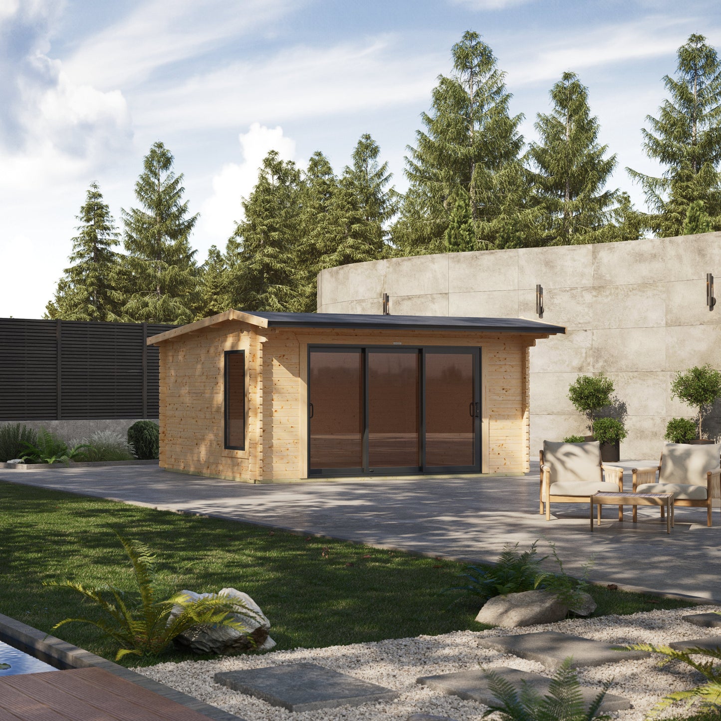 Apex Aluminium Log Cabin