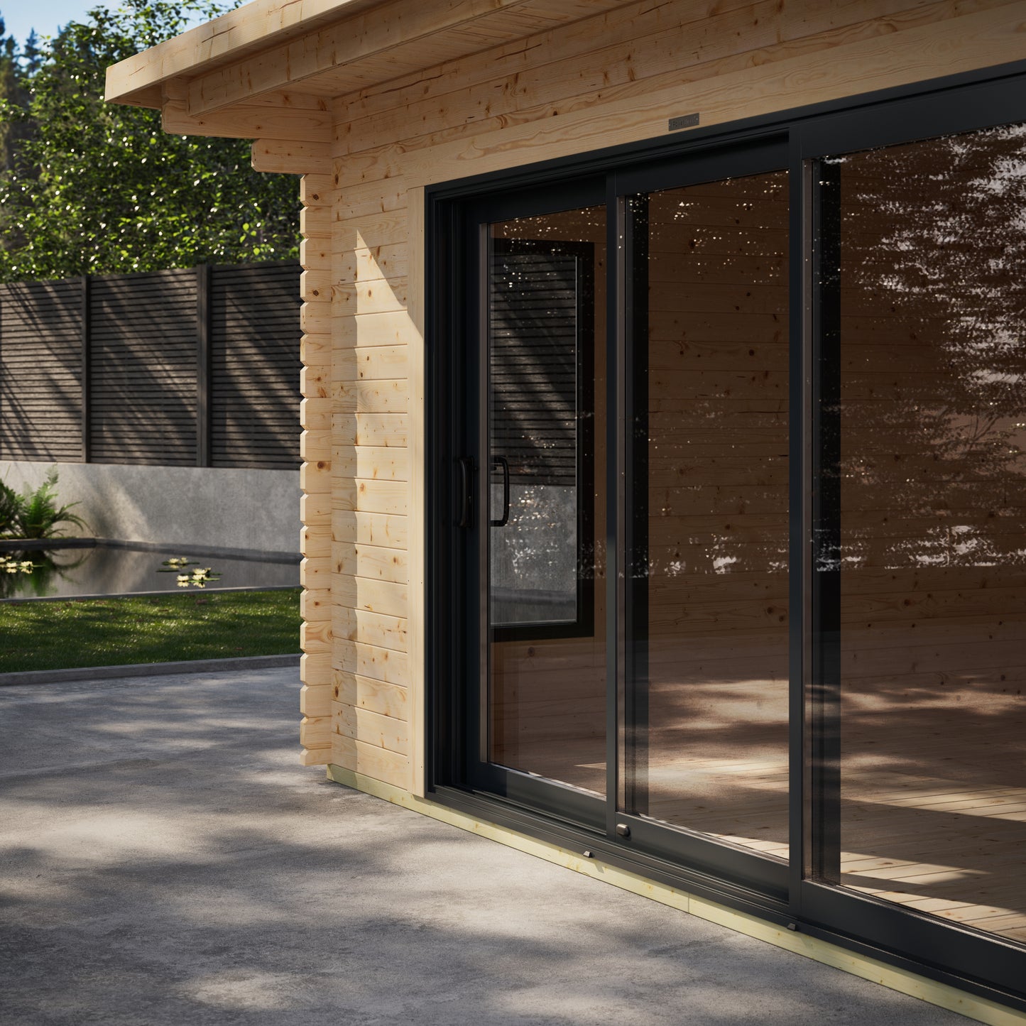 Pent Aluminium Log Cabin