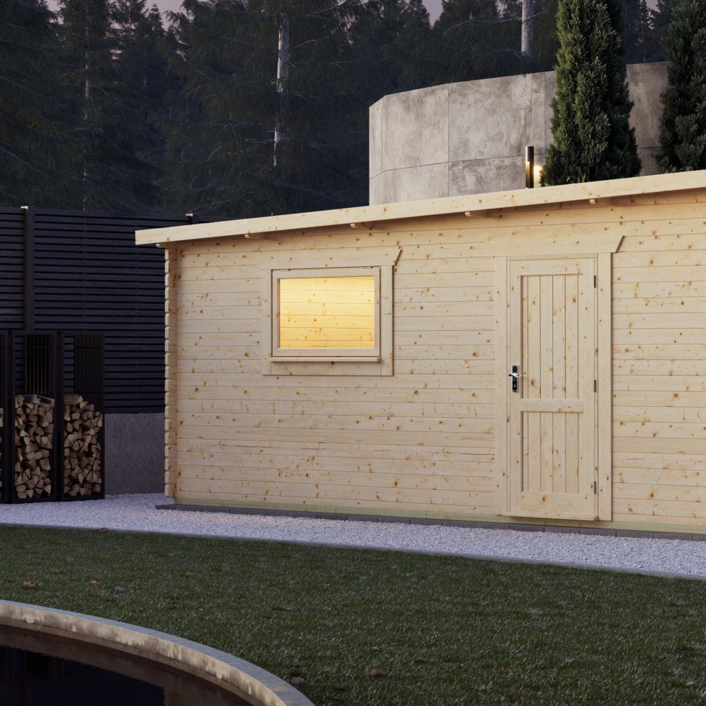 Pent Log Cabin Garage