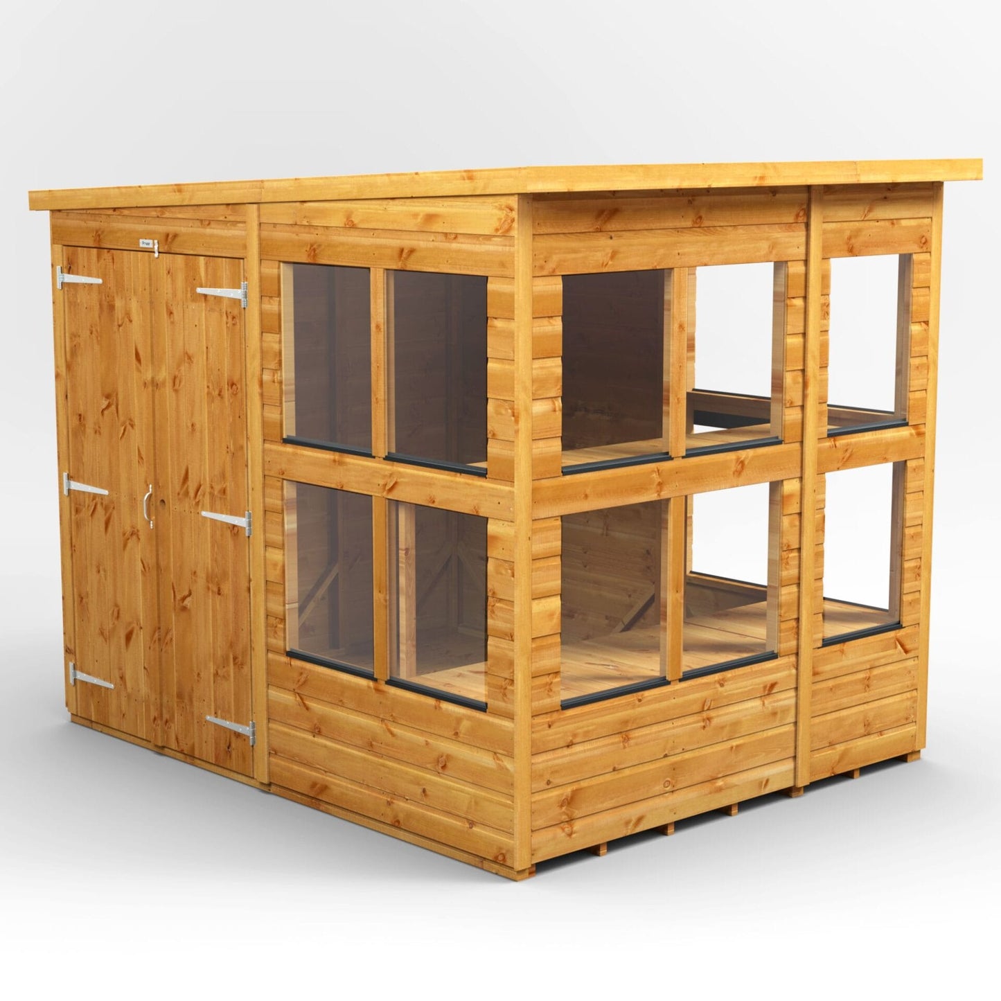 Holz-Gewächshaus mit Pultdach